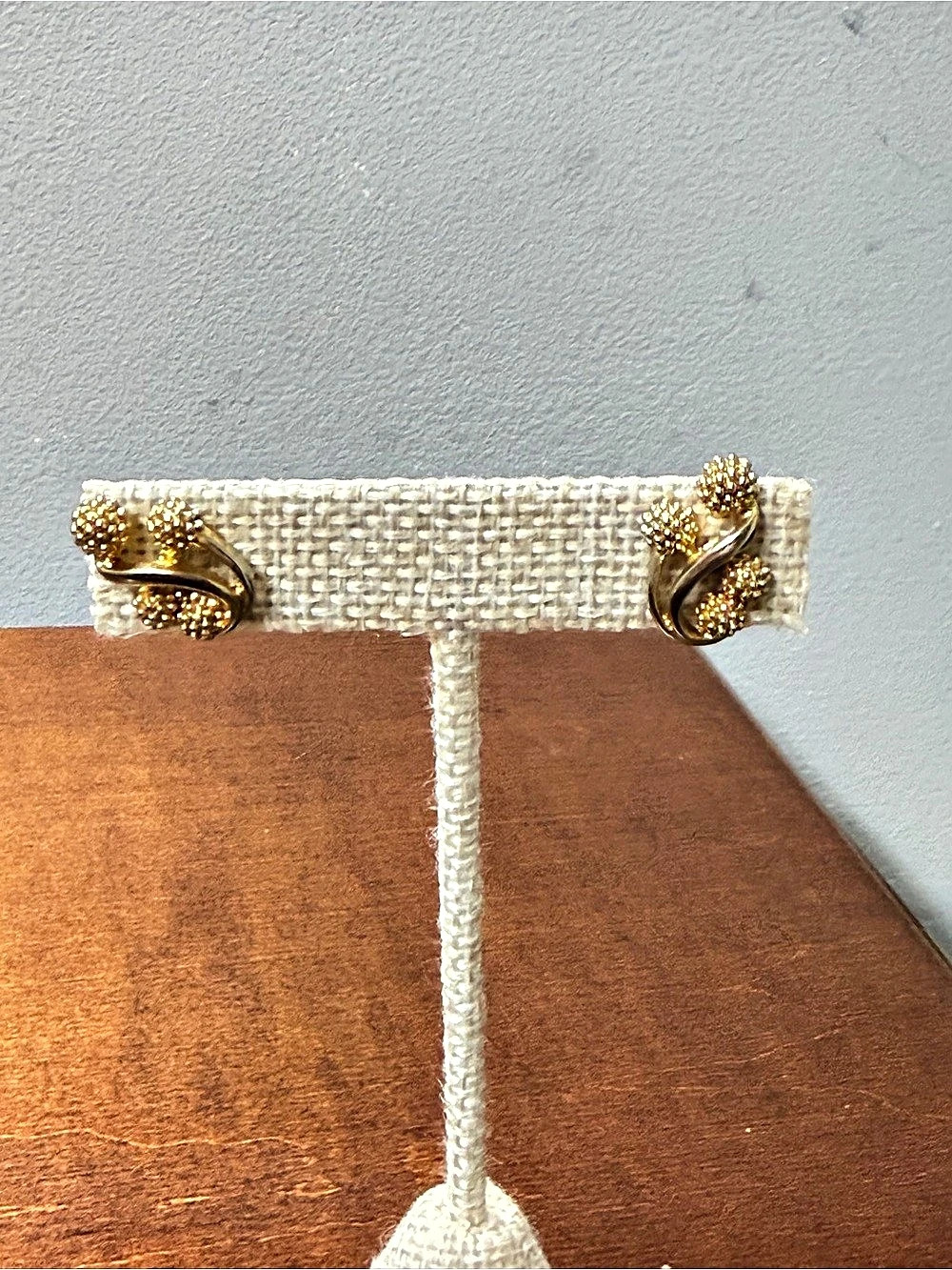 Gold-Tone Textured Clip-On Earrings Like New
